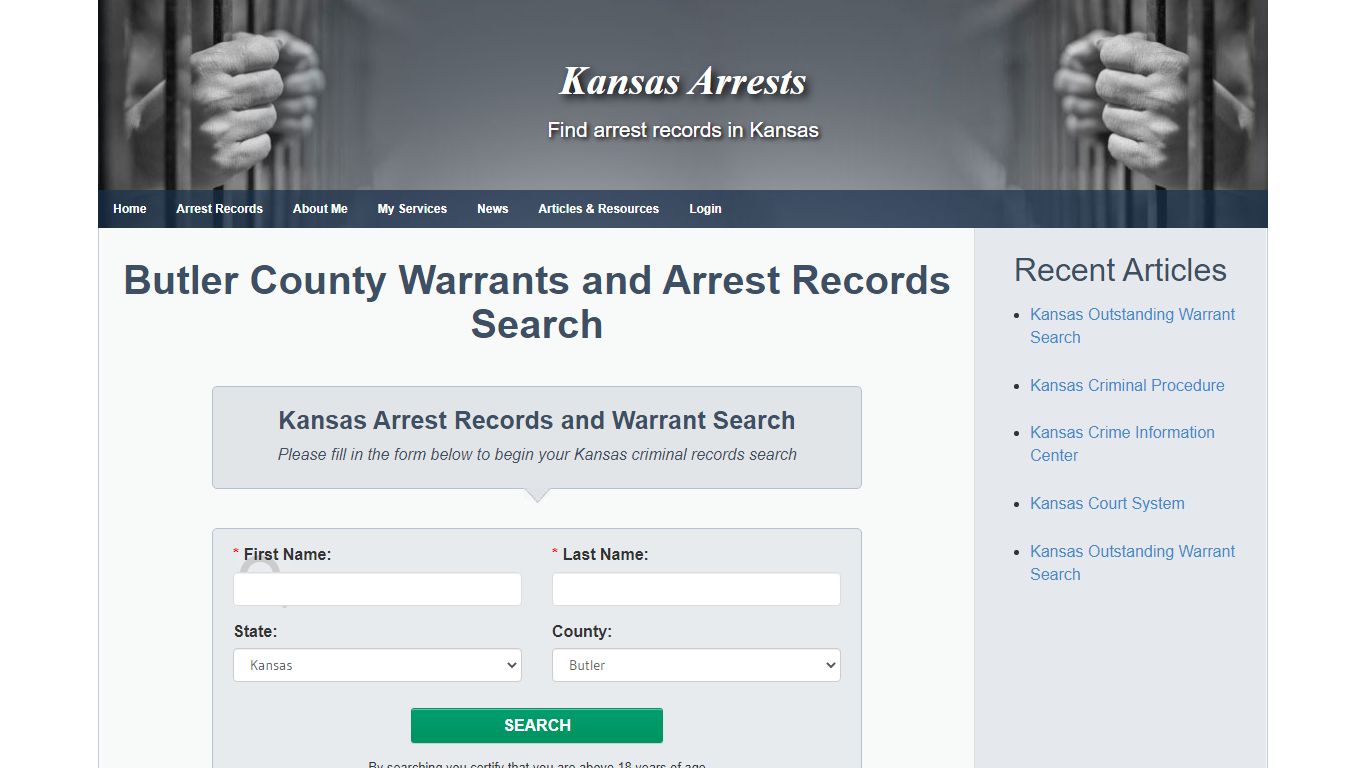 Butler County Warrants and Arrest Records Search