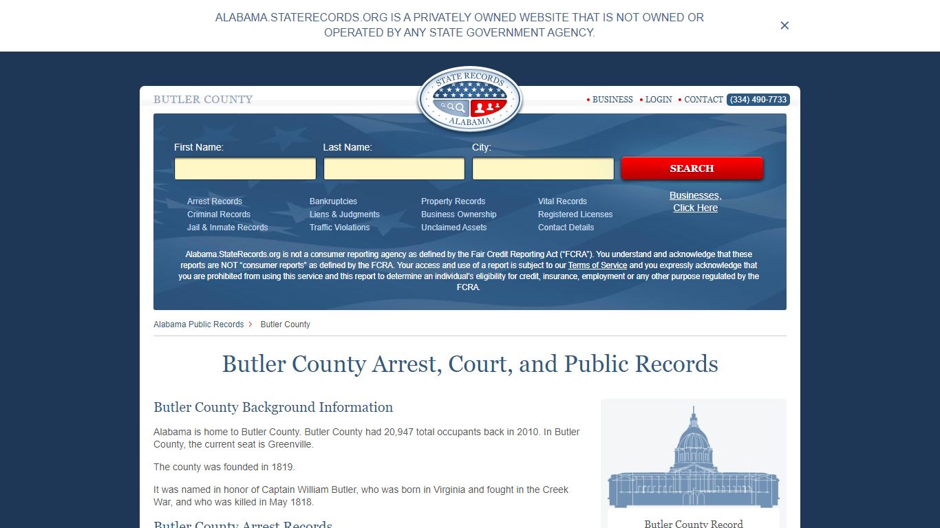 Butler County Arrest, Court, and Public Records